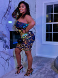 Multi colored leopard mini dress