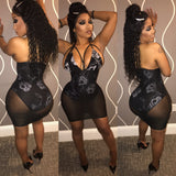 Black/ White Mini dress with built in underliner