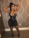 Black/ White Mini dress with built in underliner