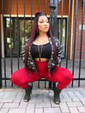 Army Fatigue/Camo Jacket "WITHOUT HIGH WAIST RED LEGGINGS AND NO BLACK TOP"