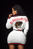 Blind For Love White "Gucci" Robe Or Can Be Worn As A Dress. Built In Swarvoski Crystals On The Back
