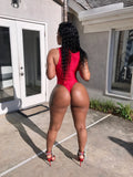 Red Handmade Bathing Suit With Red Accent Material