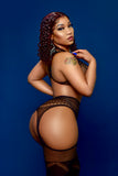 Ms Allure Black Bodysuit WITHOUT” Charcoal Black/White Swarvoski Crystal Earrings "WITHOUT” Black Bloody Mary Shoes