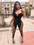 Black Leather Dominatrix Stretchy Pants With Black Snap Crotch Onesie Top