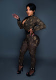 Ms. Gold/Black Detailed 2 Piece Set BOTH TOP AND BOTTOM "HIGH QUALITY MATERIAL"