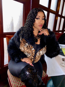 Cheetah Print Faux Fur Jacket