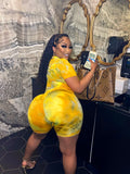 Yellow multi colored 2 piece set