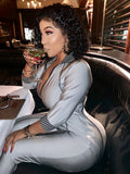 Grey/Silver Collared Bodysuit “High Quality”