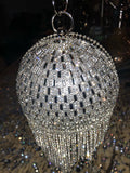 Silver Diamond Encrusted Clutch/Hand  Bag