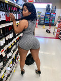 Grey/black Romper