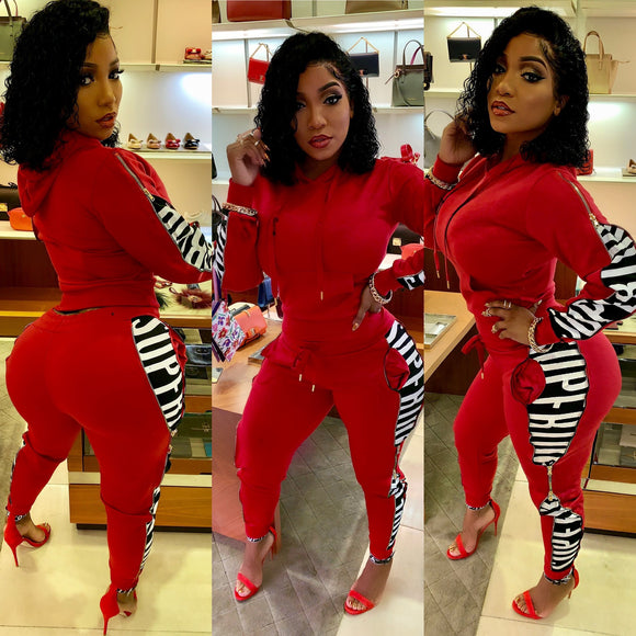 Red Supreme 2 piece joggers set