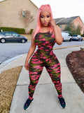 Hot Pink Army Fatigue 3 piece sports wear