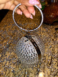 Silver Diamond Encrusted Clutch/Hand  Bag