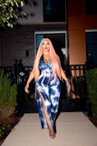 Bluish White Tye Dye Bodysuit