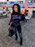Black Velvet Sequin 2 Piece Set