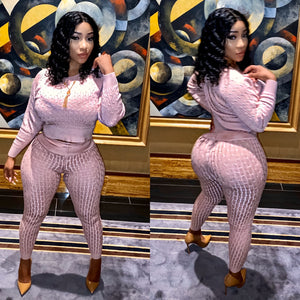 Baby Pink Knitted Sweater 2 Piece Set