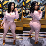 Baby Pink Knitted Sweater 2 Piece Set