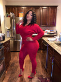Red Knit Bodysuit