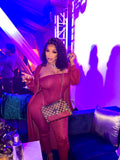 Burgundy 2 Piece Sweater Set