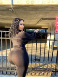 Black Knitted Accent Big Sleeved 2 Piece Set