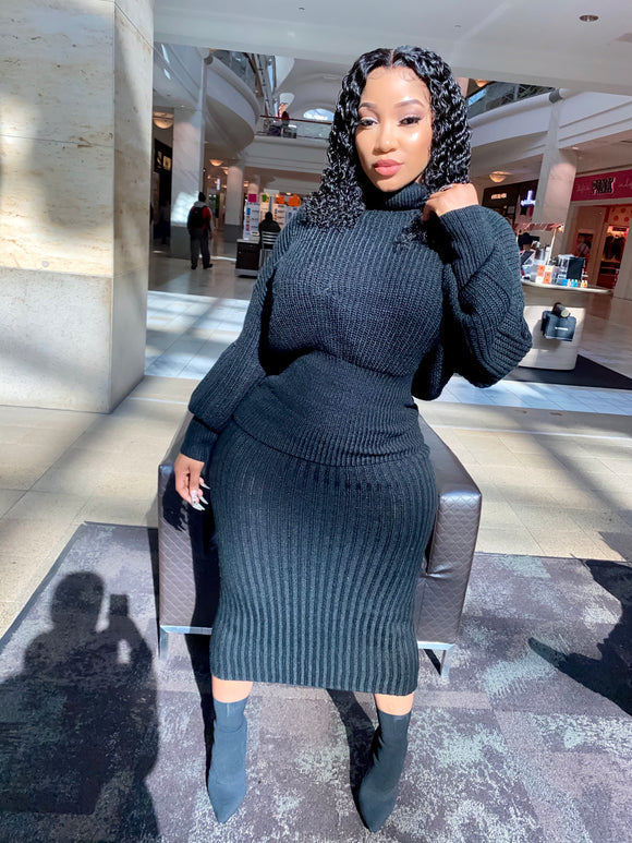 Black 2 Piece Sweater Set