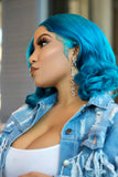Remy Hair 613 blonde water wave 13x5 Lacefront Bob.
