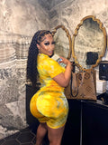 Yellow multi colored 2 piece set