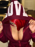 Cranberry 2 piece “Love”  joggers set