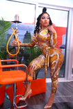 Mustard SnakeSkin Bodysuit