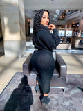Black 2 Piece Sweater Set