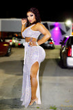 Nude Sequin Gown