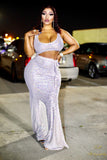 Nude Sequin Gown