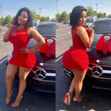 Red mini dress WITHOUT Red Gator Handbag