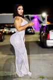 Nude Sequin Gown