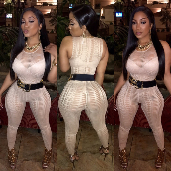 Nude Abstract Mesh Bodysuit