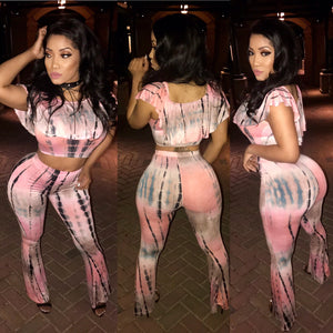 Peachy Pink 2 Piece Tye Dye Set