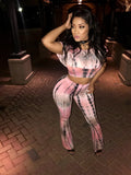 Peachy Pink 2 Piece Tye Dye Set