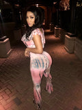 Peachy Pink 2 Piece Tye Dye Set