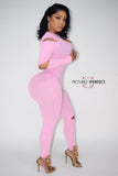 Slitted JumpSuit Pink