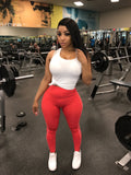 Reddish Orange/ White "SPORT" workout set (top/bottom included)