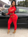 2 Piece Red "Savage" Hoodie Set "High Quality"