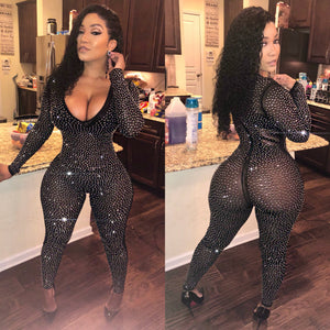 Copy of Black Mesh Swarvoski Crystal Bodysuit "High Quality"