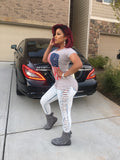 Lite Blue Slitted Jeans (NO TOP)