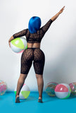 Black Mesh Material Swim Suit Cover UP