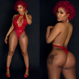 Vickie's Big Secret ' Red Snap Crotch" Onesie "Custom Hand Made"